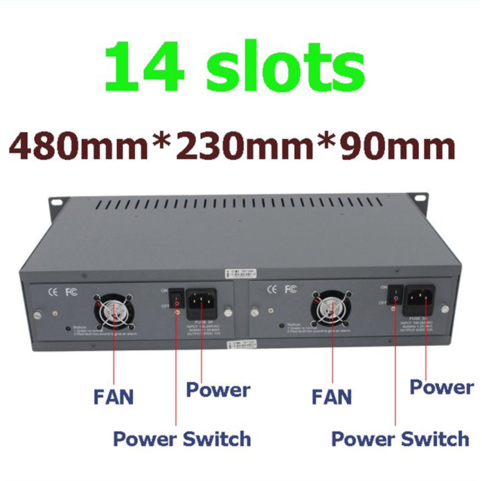 Khay nguồn converter quang tập trung 14 cổng Netlink