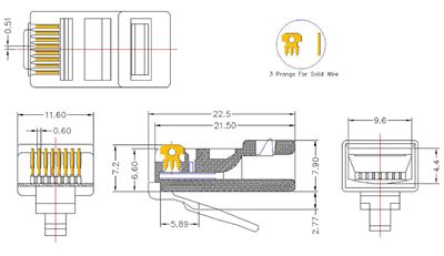 Đầu mạng RJ45 chống nhiễu Cat5e STP DINTEK PN 1501-88054