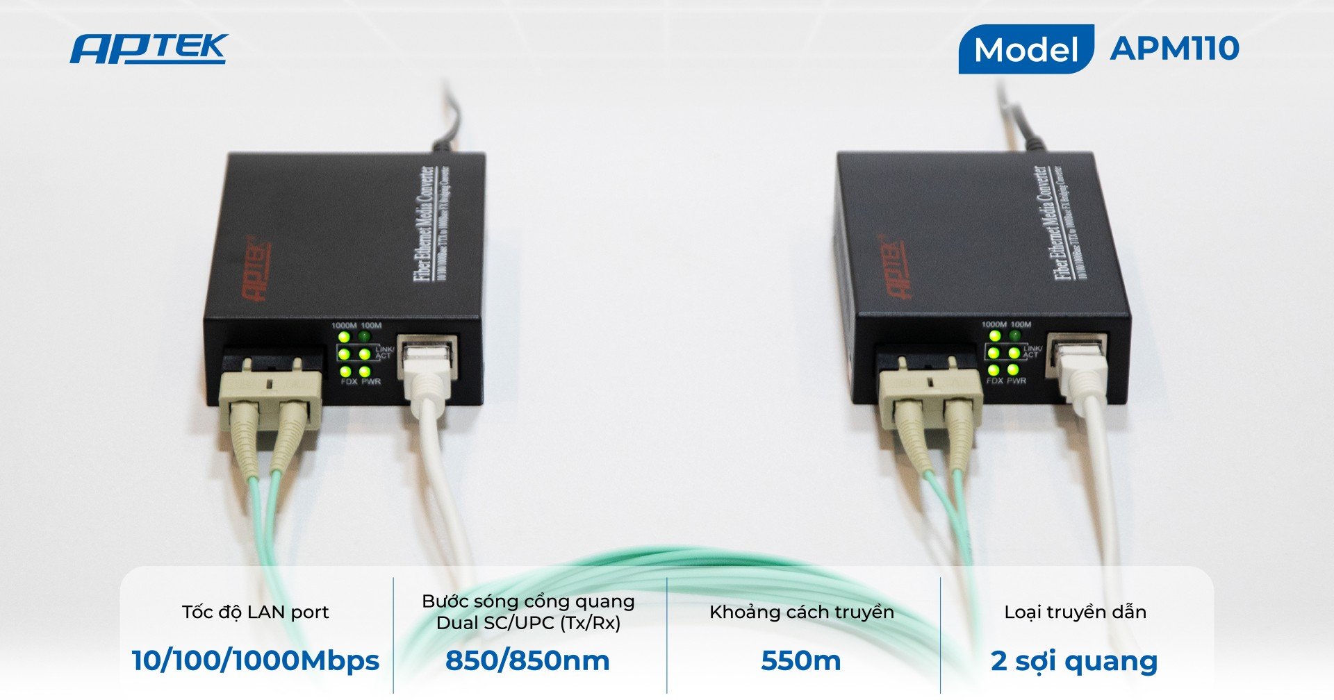APTEK APM110 Bộ chuyển đổi quang điện Media Converter APTEK APM110