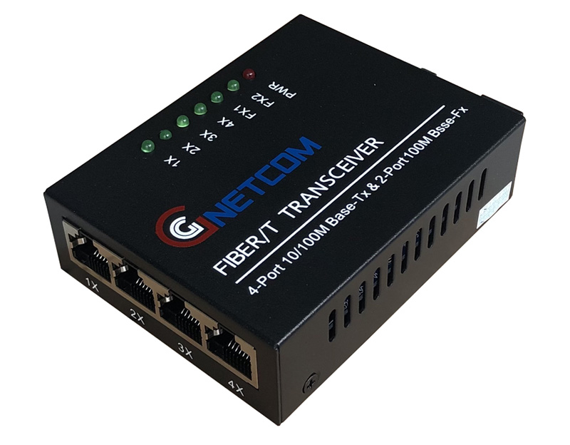 Switch Quang 2 Cổng SC + 4 Cổng J45 10/100Mbps HO-LINK HL-2F4E-SC-(2 QUANG 4 LAN)