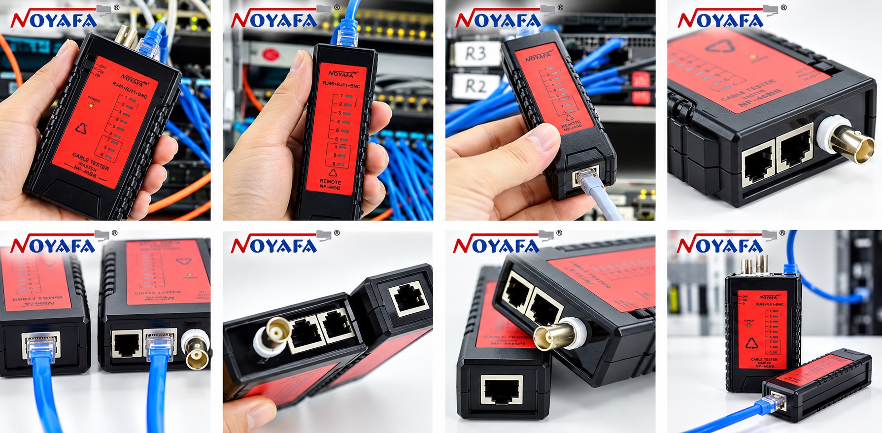 M&aacute;y kiểm tra c&aacute;p mạng NOYAFA NF-468B m&aacute;y kiểm tra c&aacute;p RJ45+RJ11+BNC Master Remote