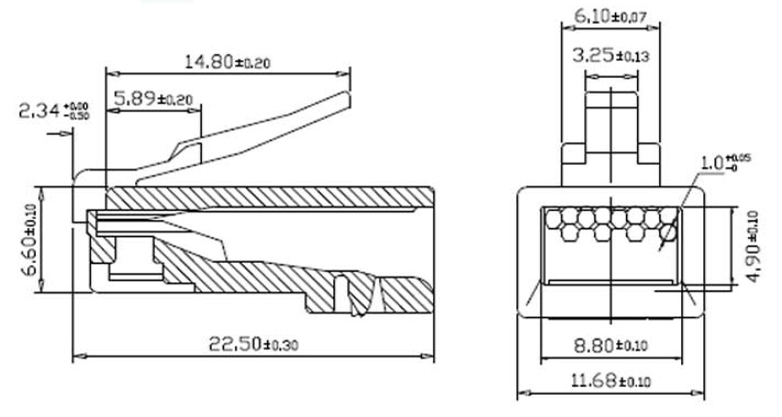 Đầu mạng RJ45 Cat6 DINTEK  PN 501-88027