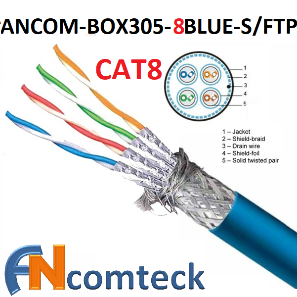 Cáp mạng CAT6A FTP-STP bọc bạc chống nhiễu ANCOMTECK