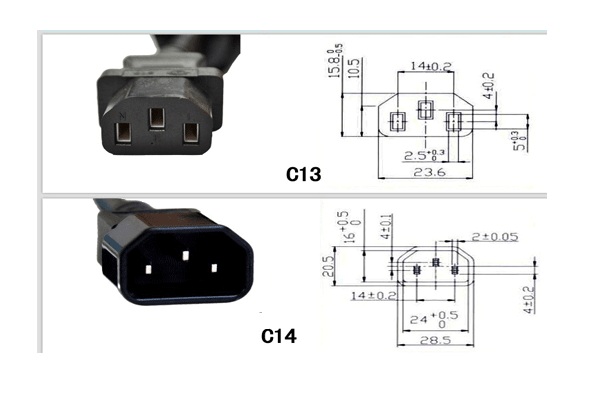 Dây nguồn C13-C14 dùng cho UPS, PDU dài 2m 3x1.5mm2