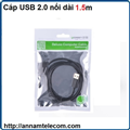 Cáp USB 2.0 nối dài 1.5m chính hãng Ugreen UG-10315 âm-dương