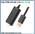 Cáp USB nối dài 20m có chíp khuếch đại chính hãng Ugreen UG-10324