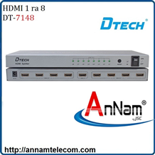 Bộ chia cổng HDMI 1 ra 8 chính hãng Dtech DT-7148 Hỗ trợ 4Kx2K
