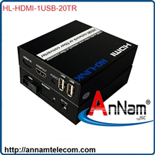 Bộ chuyển đổi HDMI qua cáp quang có cổng USB HL-HDMI-1USB-20TR