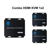 Bộ chuyển đổi hdmi sang lan có cổng usb 200m Ho-link 1 ra 2 màn hình HL-HDMI-200KVM