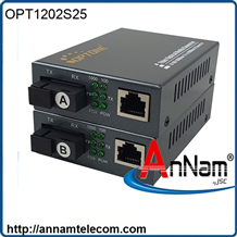 Bộ chuyển đổi quang điện loại 1 sợi OPT-1201S25 và OPT-1202S25, media converter optone OPT-1200S25
