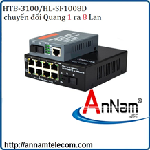 Bộ chuyển đổi quang điện Netlink 1 ra 8 Cổng LAN HTB-3100/HL-SF1008D