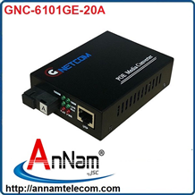 Bộ chuyển đổi quang điện POE GNetcom I PN: GNC-6101GE-20A (1Fiber * 1 POE) 10/100/1000Mbps