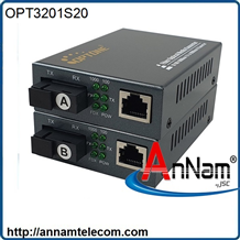 Bộ chuyển đổi quang điện loại 1 sợi OPT-3201S20 và OPT-3202S20, media converter optone