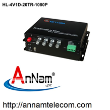 Bộ chuyển đổi video quang 4 kênh camera CVI/TVI/AHD 1080P GNETCOM HL-4V1D-20T/R-1080P có PTZ