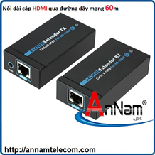 Bộ khuếch đại tín hiệu HDMI 60m.Thiết bị kéo dài cáp HDMI qua đường dây mạng, FJGEAR FJ-HEA60