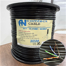 Cáp mạng CAT5e UTP đồng dầu chạy ngoài trời - có dây chịu lực gia cường - Outdoor ACT-5LANOD-305BKO