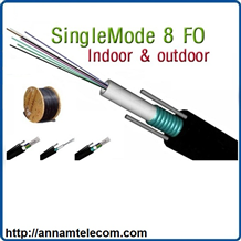 Cáp quang Single-mode 8FO (Core or Sợi) , Cáp quang treo phi kim loại hình số 8 Single Mode 8FO