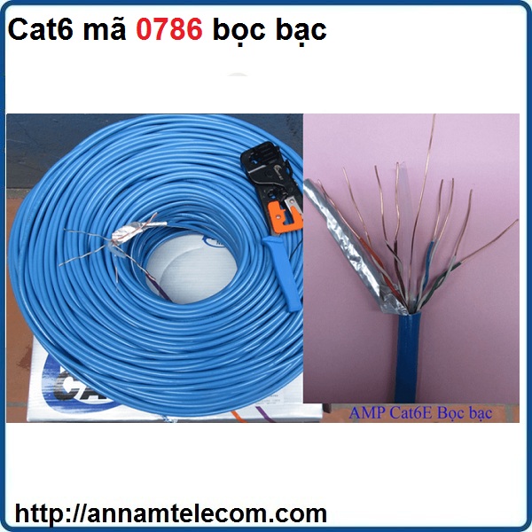 Dây cáp mạng cat6 mã 0786 loại bọc bạc, cable mạng cat6 0786-Cáp nhôm bọc bạc