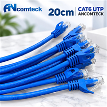 Dây Nhảy Mạng Patch Cord CAT6 UTP 0.2m Đầu Đúc Ancomteck ACT-LAN-6002 Màu Xanh Blue