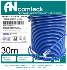 Dây nhảy PATCH CORD CAT6 UTP 30M lõi đồng 100% pass Fluke, đầu đúc ACT-LAN-630BLD