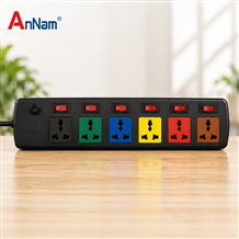 6DOF32N : Ổ CẮM ĐIỆN LIOA 6 LỖ 6 CÔNG TẮC MODEL 6DOF32N