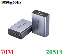 Thiết bị kéo dài HDMI 70m qua cáp Lan Cat5/6 1080@60Hz Ugreen 20519